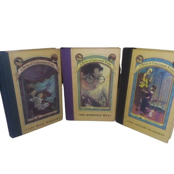 Lemony Snicket A Series of Unfortunate Events 3, 4, 5 Hardcover Book Lot - Picture 1 of 12